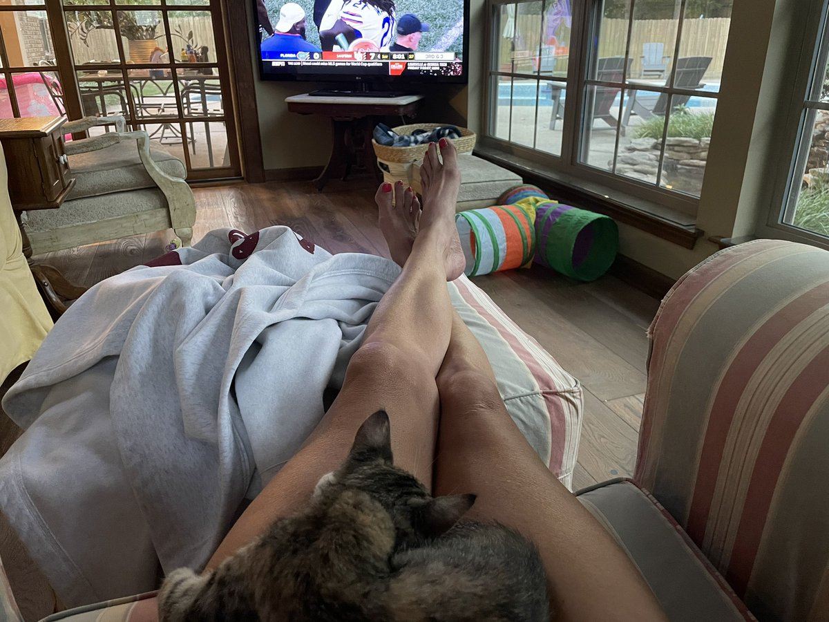 KEL0818's tweet photo. College football being back makes me so happy.
Fae is keeping me company.
#CollegeFootball #faethecat https://t.co/z79aEHqvFD