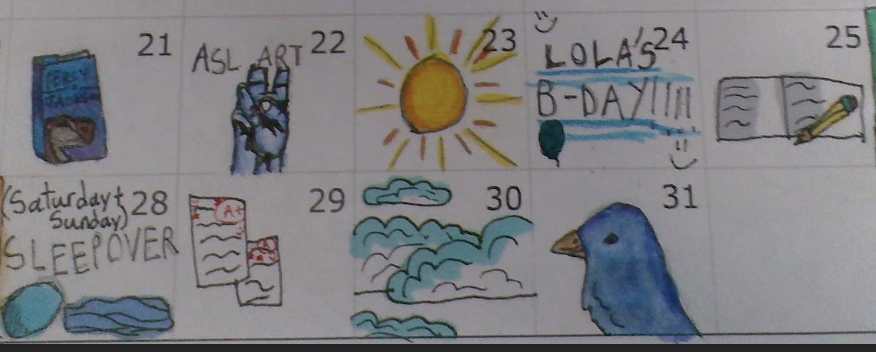 yorkart2111's tweet image. The calendar page "bell ringer" has really been a success to get this school year started. August is over and September begins tomorrow. Can't wait to see the development over the next 4 weeks! #middleschoolart #bellringer #arteducation #K12ArtChat #arted