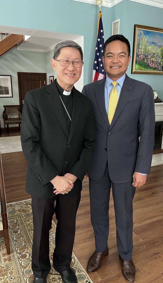 I was delighted to host Cardinal Luis Antonio Tagle, former Archbishop of Manila, who is in town joining Pope Francis’ historic visit to Mongolia this weekend. 🇺🇸🇲🇳🇻🇦