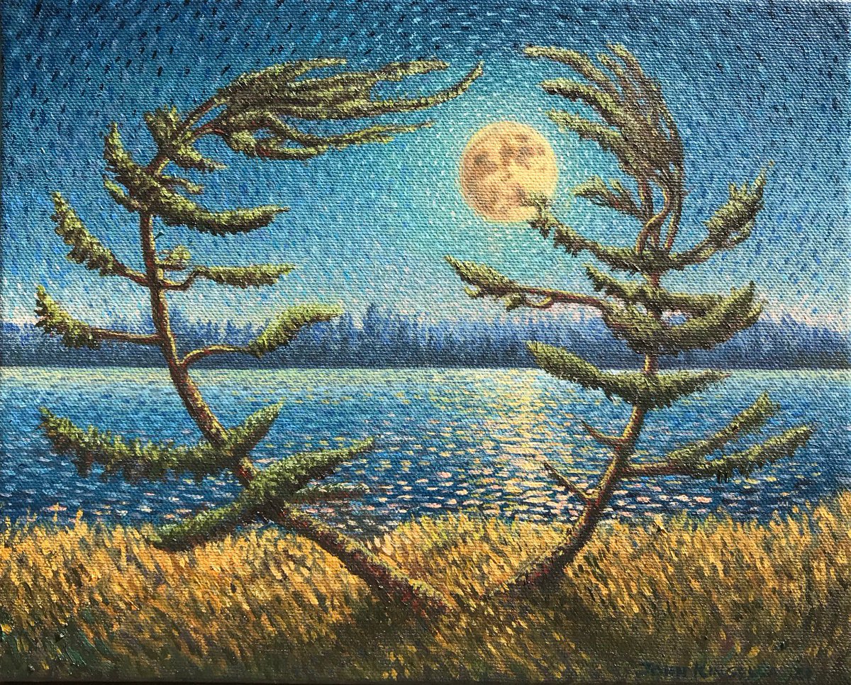 #Blue_Moon 
#SuperBlueMoon 
Harvest Moon 2021
Oil on canvas 
8 x 10 inches 
#art #artlovers #oilpaintings #painting 
#fullmoon @Anishinabe_Life @kimahesse @Hville_Doppler @Muskoka411 @peac4love @JodiLivon @morgfair @CFGart