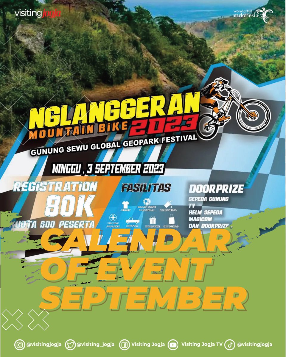 visiting_jogja's tweet photo. Udah September Gengs!
Bercandyaaaaa…Bercandyaaaaaa🙆🏻♀️🙅🏻♀️💁🏻♀️
Biar September mu ga jadi Sadtember, cucusss kepoin events yang hadir bulan ini🤭
#visitingjogja #coediy #calendarofevent https://t.co/S9WZ2TRmAd