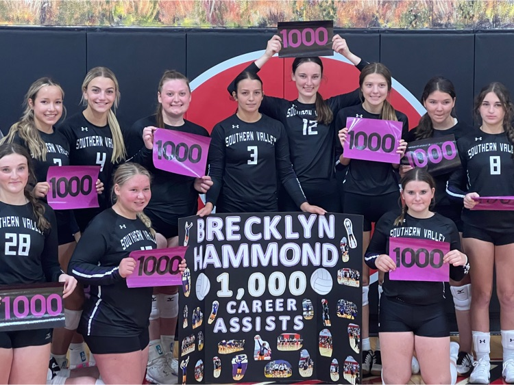 SVEagles's tweet photo. Junior Brecklyn Hammond has reached a career milestone of 1000 assists. She has been a varsity setter since her freshman year and has been a crucial part of building a culture of success at Southern Valley.  Congratulations to Brecklyn on her accomplishment. https://t.co/t8o0UHaesN