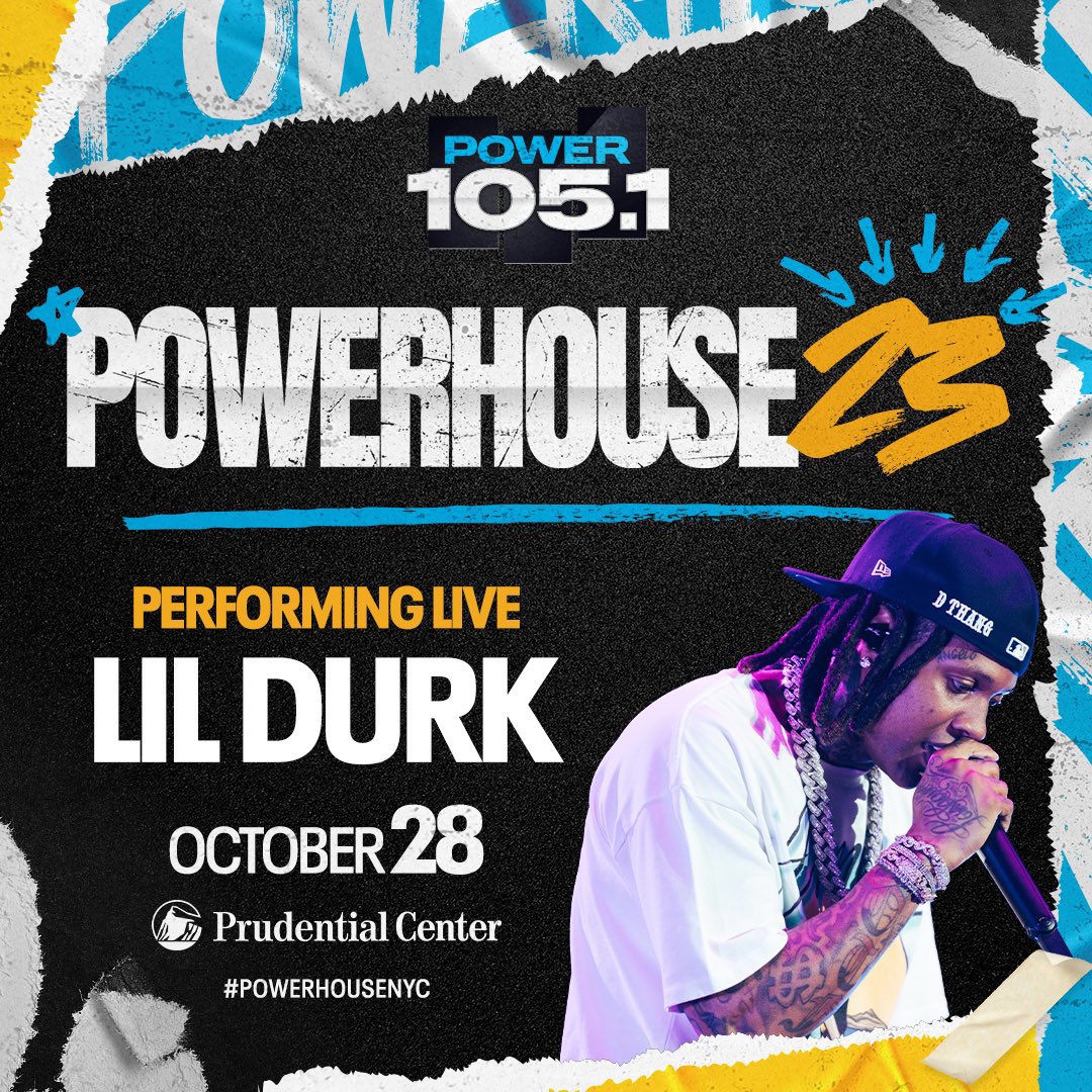 Lil Durk will be performing live at #POWERHOUSENYC ’23  on October 28th