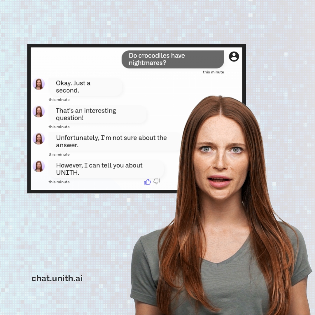 Unith_AI's tweet image. Curious to see some questions that puzzled UNITH's spokesperson - AIKO? 🤔⁠
Chat with AIKO, try to confuse her even more: chat.unith.ai⁠
⁠
⁠
#UNITH #AIKO #AI #GPT