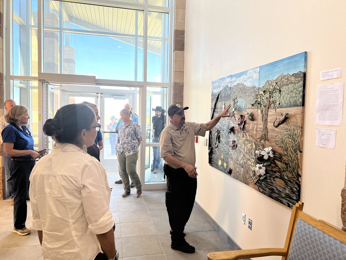 SecDebHaaland's tweet photo. At Sevilleta National Wildlife Refuge, I met with @UNM researchers who partner with @USFWS to study our water &amp; ecosystem in the face of climate change. It’s a model of collaborative conservation that we’re embracing in @POTUS' “America the Beautiful” initiative. https://t.co/s29VLW0ynF