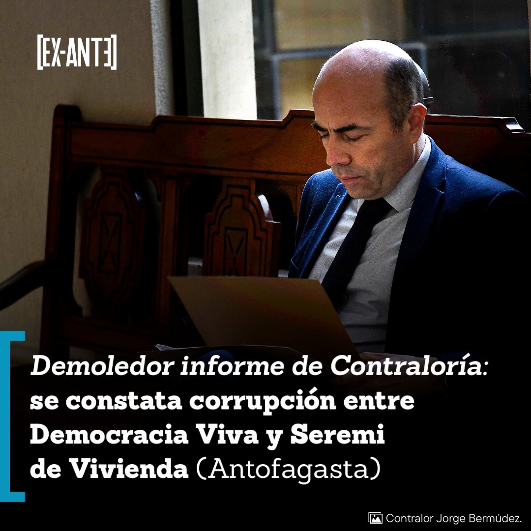 exantecl's tweet photo. En el marco del caso Convenios, Contraloría logró probar que 12 personas contratadas por fundaciones desempeñaban funciones directivas y operativas en la seremi. Se estima que el mismo patrón se habría replicado en otras regiones y gobernaciones ➟ https://t.co/dVSffRmGtO https://t.co/pSfQI2uXCR