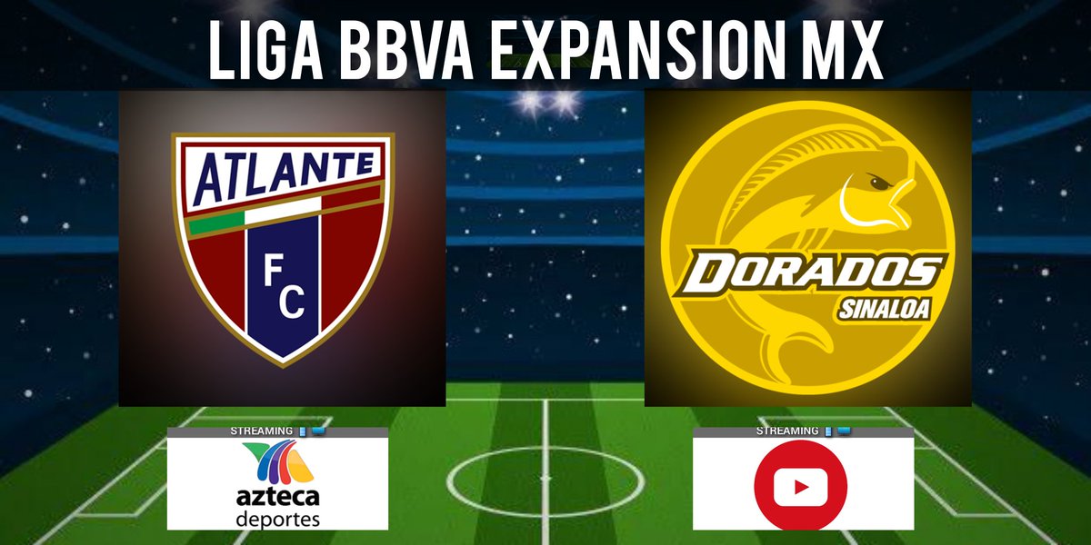 TVDELDEPOR2's tweet photo. #LigaBBVAExpansiónMX - #CompartimosLaEmocion 
Atlante 🆚 Dorados 
🕘 21:05 hrs 
📱 🖥 @AztecaDeportes 

🎙 @DeRubensP
🎙 @majomuma
🎙 @cdsalgadop https://t.co/eun4WGQIkB