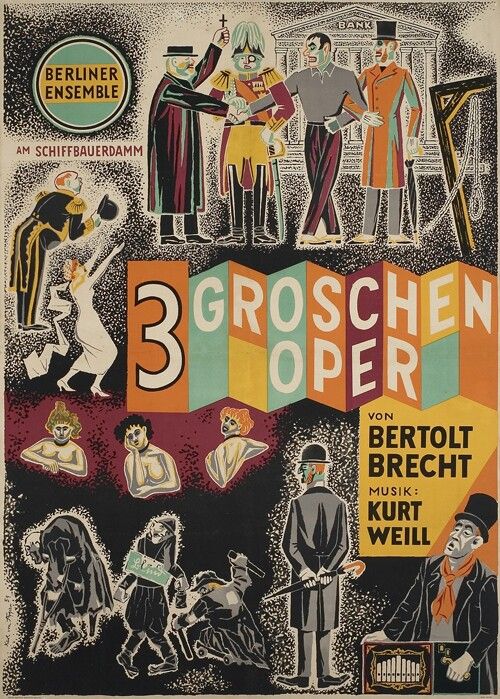 DrPnygard's tweet photo. Bertolt Brecht and Kurt Weill's adaptation of #TheBeggarsOpera opened in Berlin OTD in 1928 as a musical slyly critiquing capitalism and socialism. #TheThreepennyOpera introduced the world to #MacktheKnife, and became one of the most performed works of musical theater in history. https://t.co/y2ZVrxoKdf