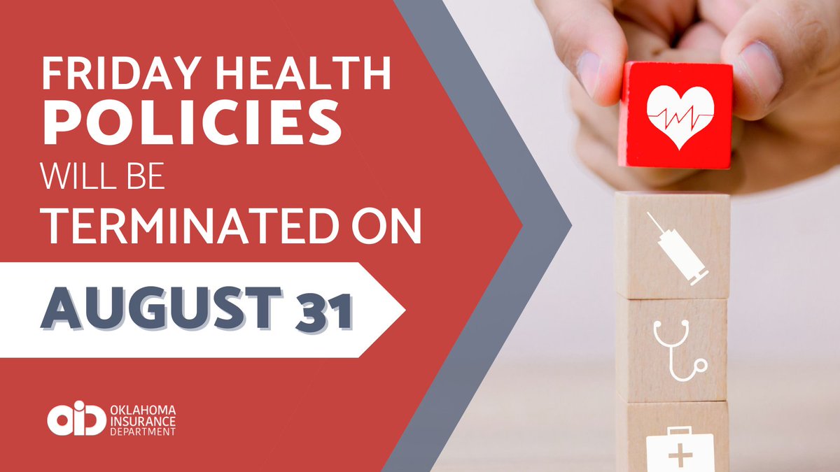 oid411's tweet photo. ⚠️LAST DAY to sign up for a new plan before all #FridayHealth policies are terminated today.
Nearly 4,000 Friday Health Plans members have not selected a new plan. Help us spread the word and help these members stay covered!
#HealthInsurance #Insurance #Oklahoma #FHPOK https://t.co/MmIYExMeuU