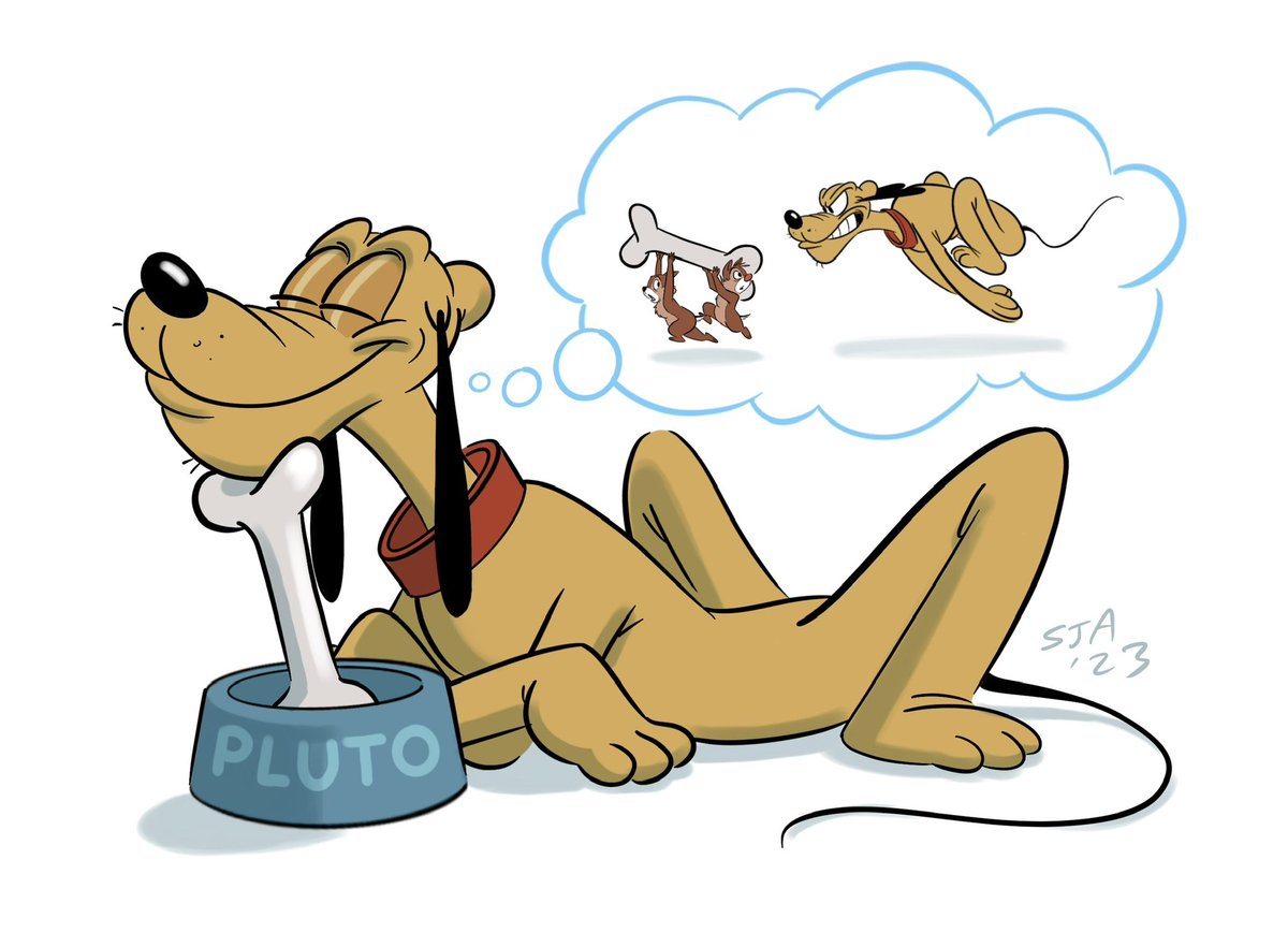 And for the final day of Dogust, a piece I did for a friend.  #dogust #dogust2023 #disney #disneycharacters #PLUTO #chipanddale