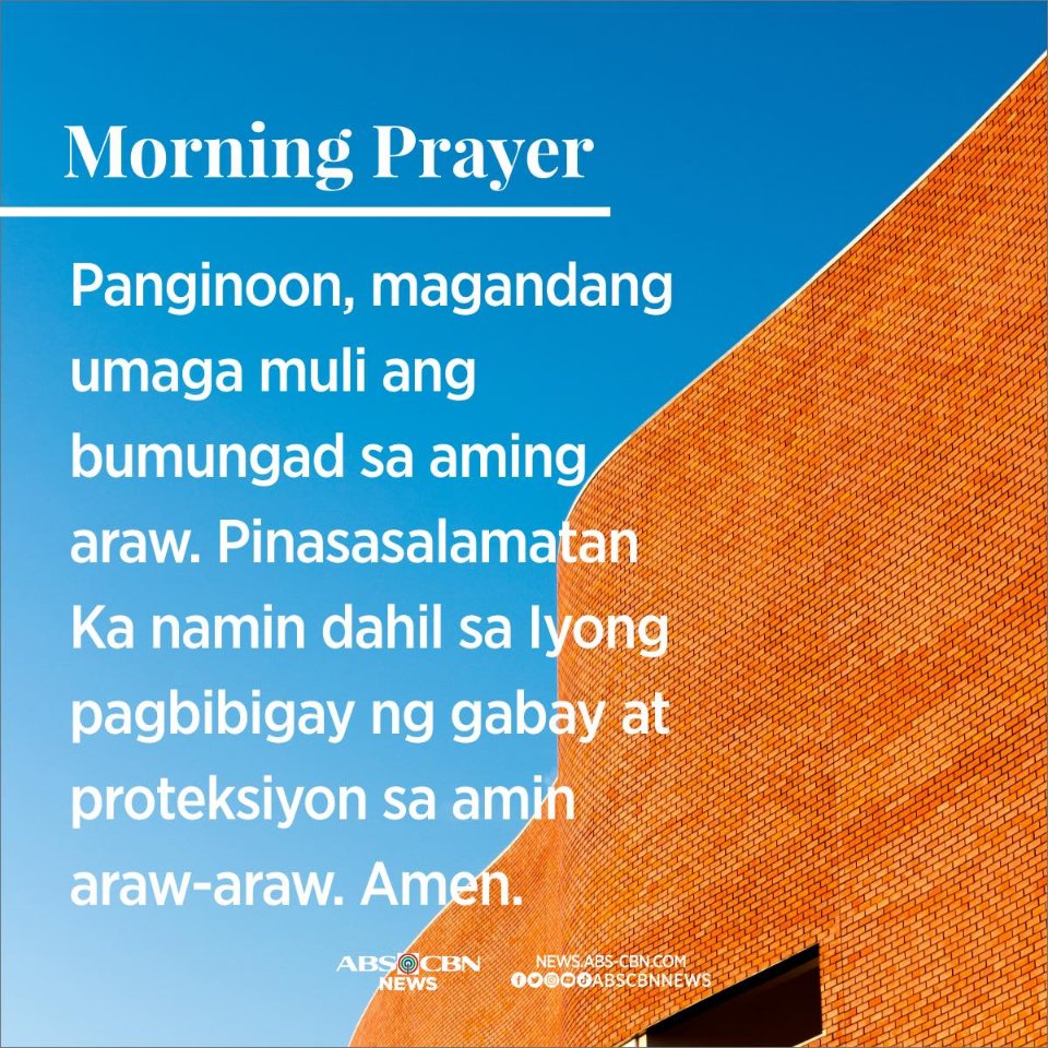 Salamat sa panibagong umaga, Panginoon.