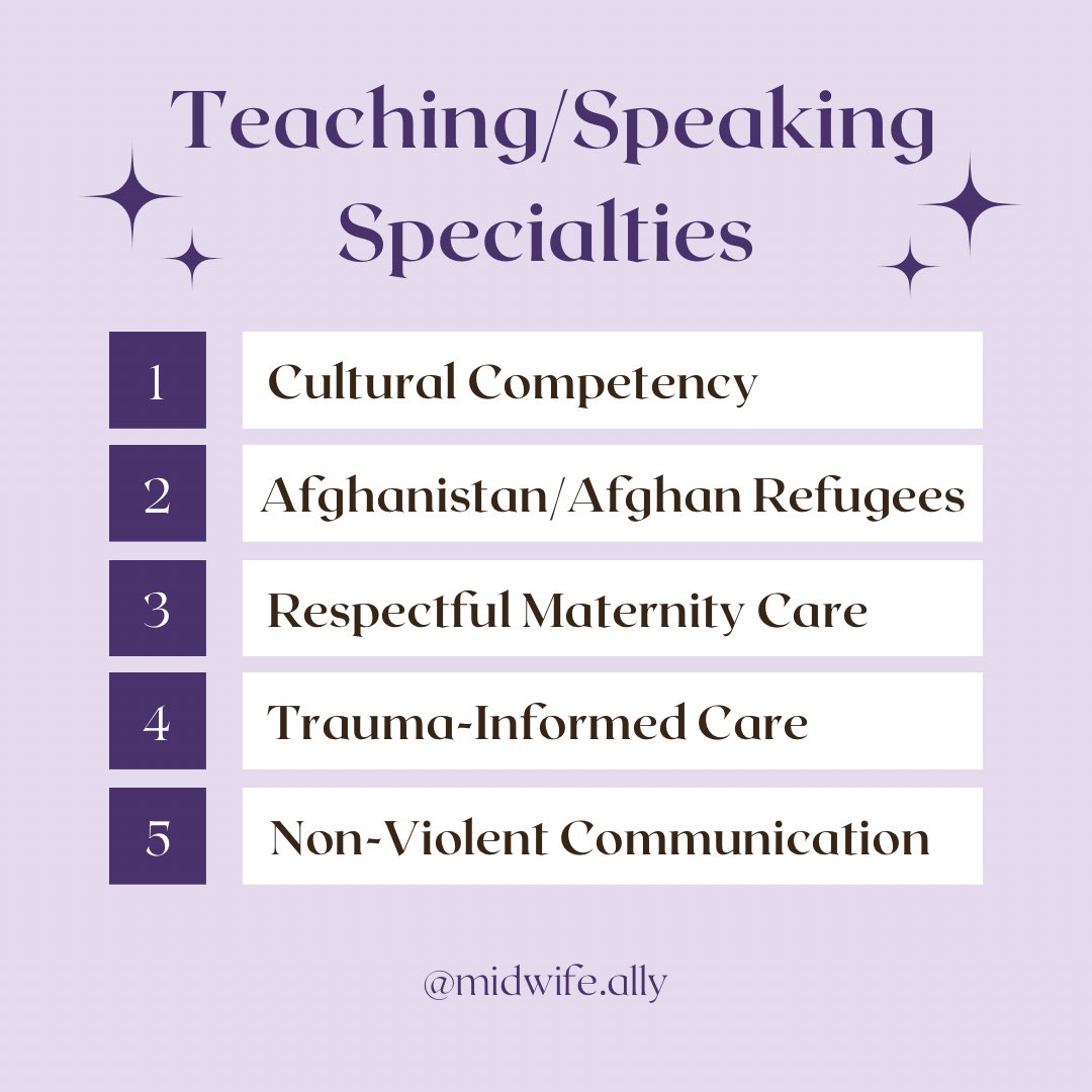 I’ve spent the summer of 2023 running live webinars at organizations and universities teaching healthcare of Afghan Refugees. Here are the topics I teach/speak on. 

#midwife #traumainformedcare #respectfulmaternitycare #culturalcompetency #afghanistan #afghanrefugees