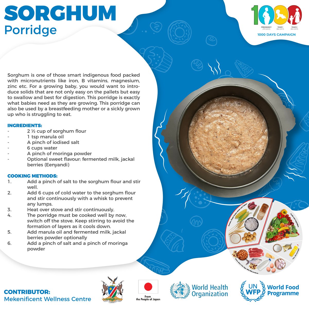 NBCNamibia's tweet photo. Get ready to give your little ones a nutritious boost with our Sorghum porridge! Packed with essential micronutrients, it's the perfect addition to your baby's diet.
#WFP #WHO #MoHSS #1000DaysCampaign #Nutrition #healthylifestyle https://t.co/Lct8sJggJE