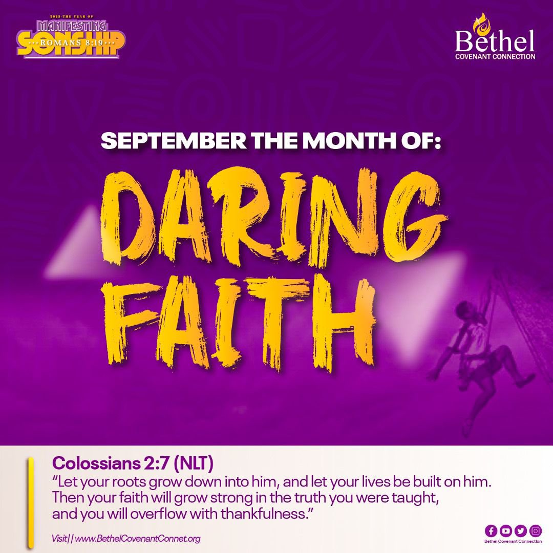Bethel_Covenant's tweet photo. Hello September! #DaringFaith #SeptDeclaration https://t.co/Kp8VVkmj0r
