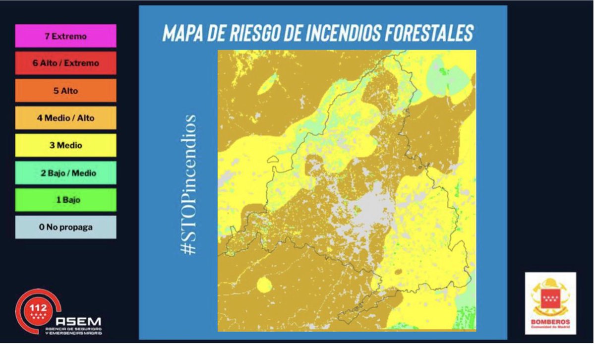 ⚠ Mapa de riesgo de #IncendiosForestales 🔥

🗓 Viernes 1 de septiembre.

#BomberosCM 
#STOPincendios 
#0incendios
#IIFF
#INFOMA23 
#ASEM112