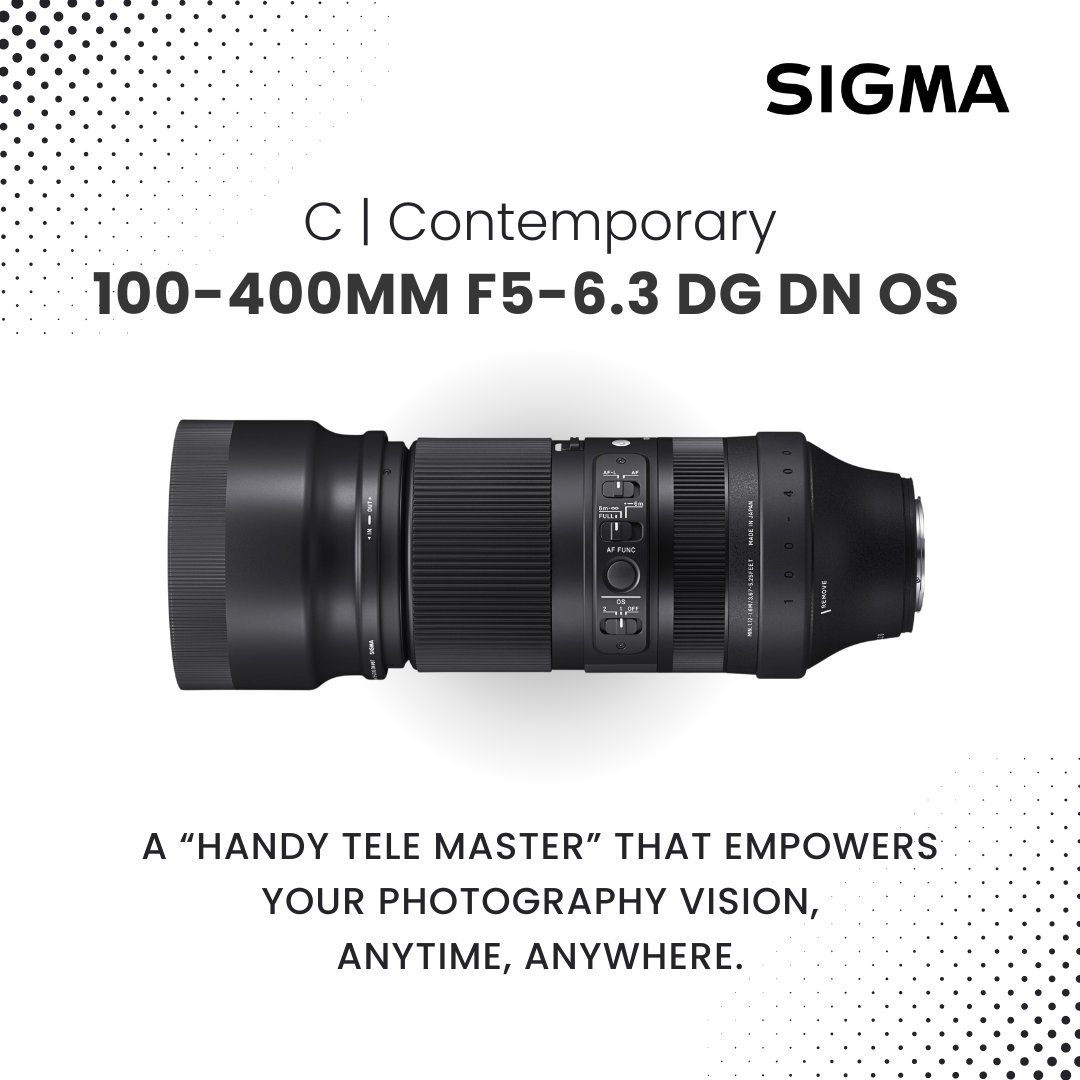 Sigma_India's tweet photo. Introducing a fantastic addition to the lineup of lenses in X-Mount: SIGMA 100-400mm F5-6.3 DG DN OS
#SIGMA #SIGMAlenses #Lenslaunch #Photography #SIGMA23mm #Innovation #MirrorlessCameras #SIGMAphotoindia #SIGMAIndia https://t.co/g4TNxpJPPg