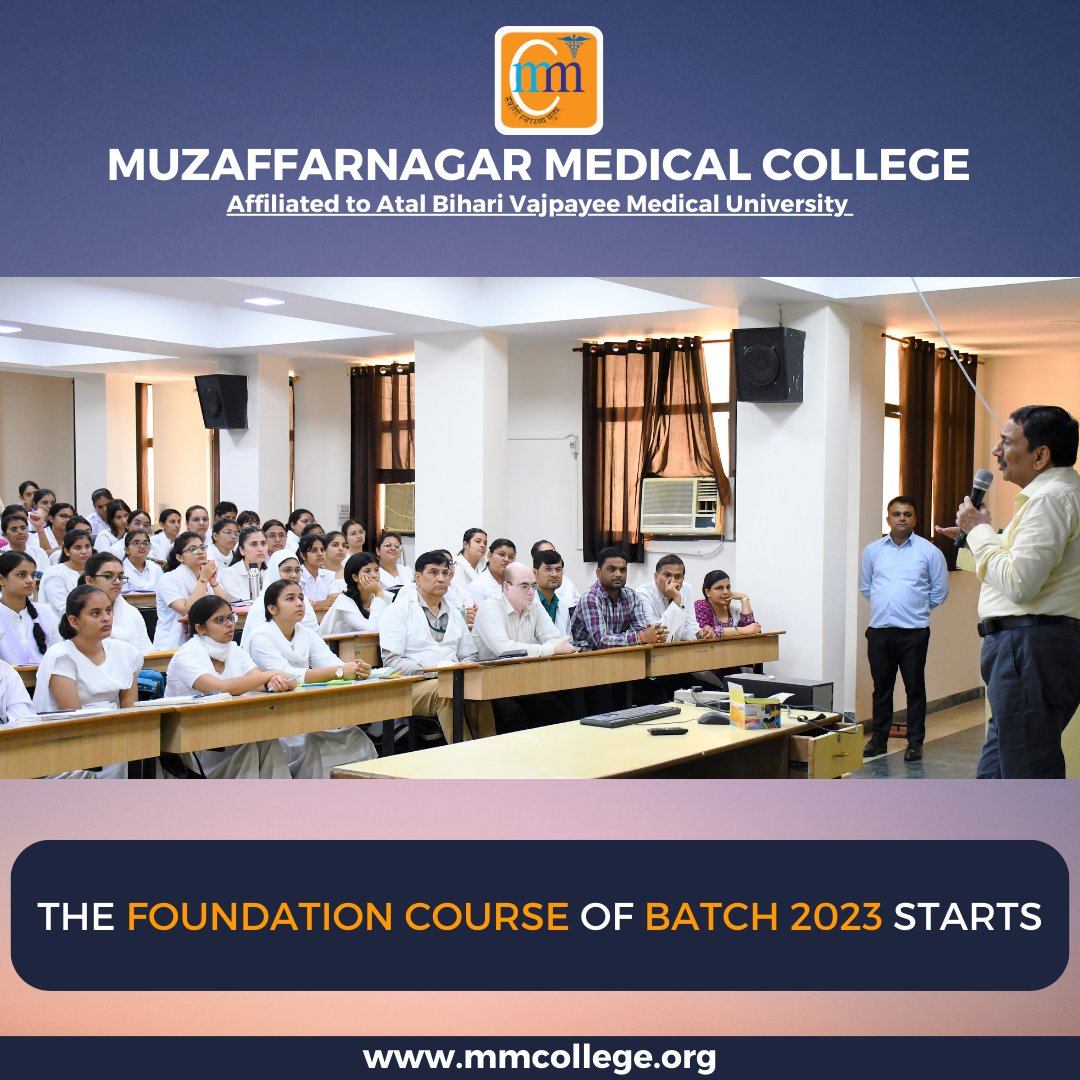 It gives us great pleasure to tell you that the Foundation Course for Batch 2023 began today. 
.
.
.
#foundationcourse  #foundationcourse2023
#medicalcollege #mbbscollege #medicalstudent #mbbsstudent #freshers #1styearstudent #muzaffarnagarmedicalcollege #muzaffarnagar
