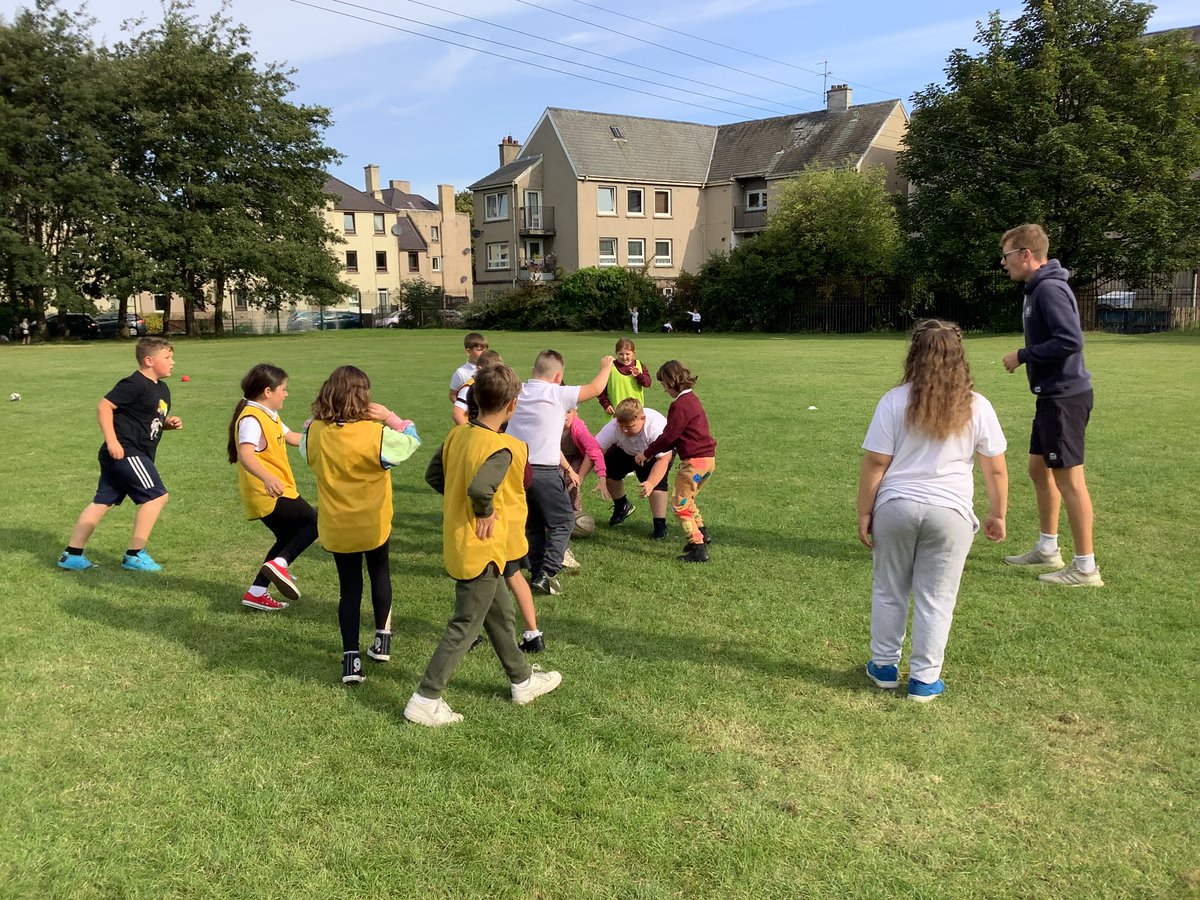 P4 had their first rugby lesson with a coach from Leith Rugby yesterday and they worked hard to learn new skills. We have 5 more lessons before taking part in the Rugby Festival at Leith Academy.
