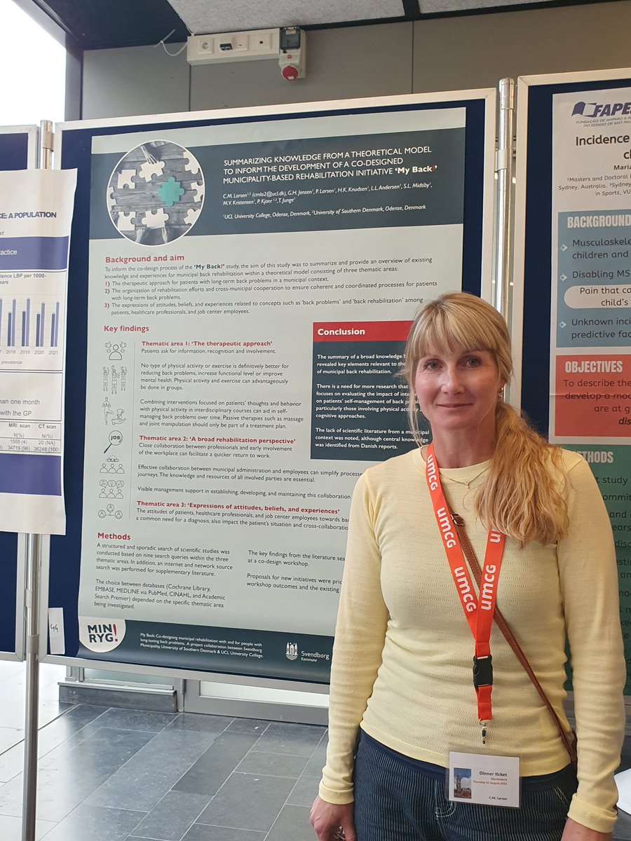 KarenBrage's tweet photo. Excited to be attending the 18th International Forum for Back and Neck pain research in Primary Care conference in Groningen and sharing the knowledge from 'MyBack project'.
#MyBack #UCL #SDU https://t.co/XmhEcvIrom