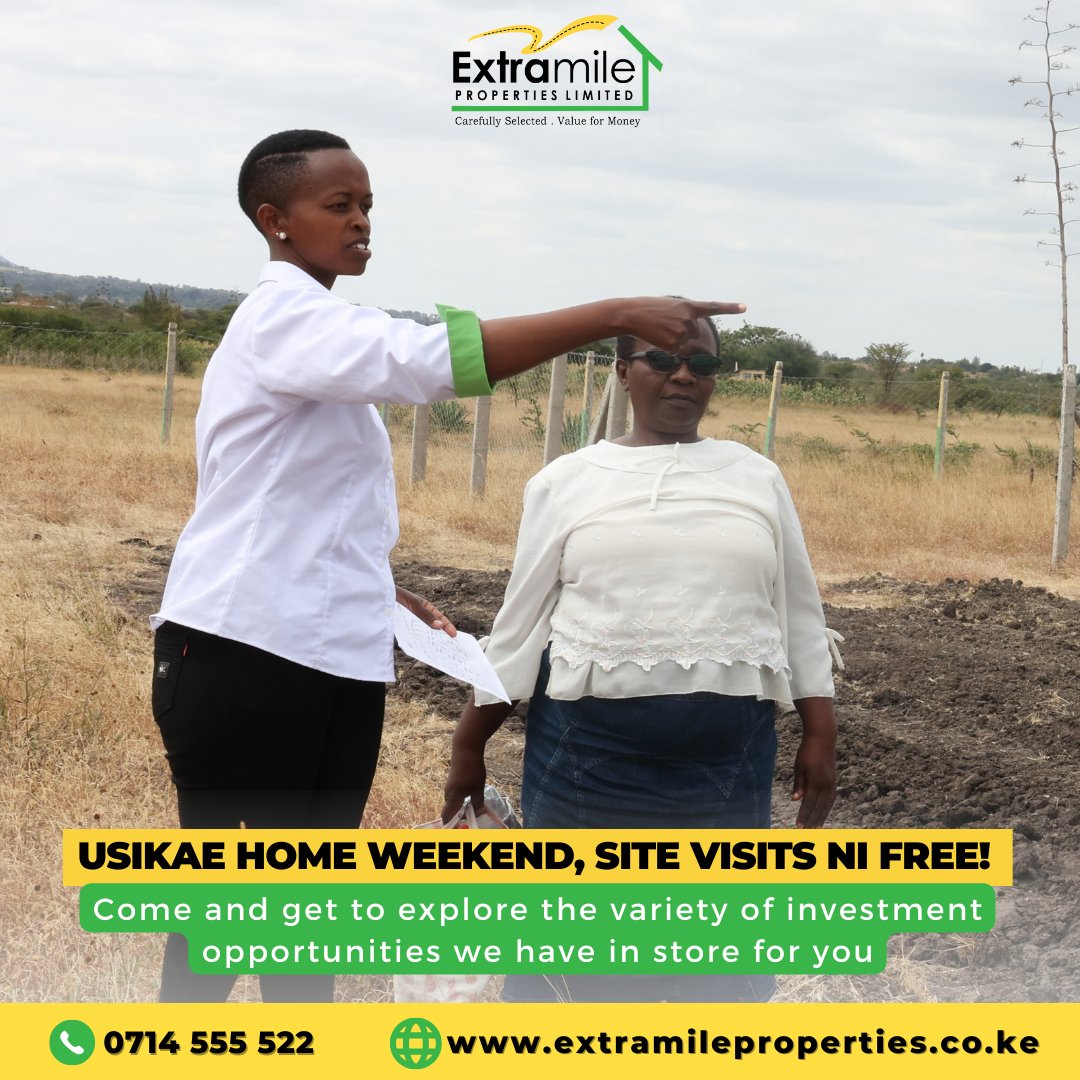 XMProperties254's tweet image. Unafanya nini this weekend?

We have FREE site visits to give you the chance to come explore the different investment opportunities we have in store for you, usiachwe nyuma!👌🏽

Reserve your slot today;
☎️ 0714 555 522
📱 wa.link/tasyt1

 #primeplotsforsale #primeplots