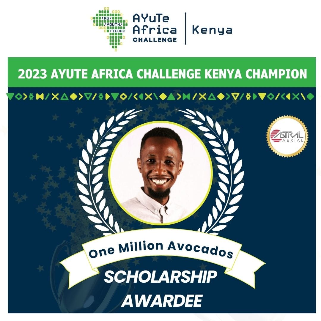 3/4 Ideation Stage (Track 1) category winners:

🥇 Winner- #VunaPay
🥈 1st Runner- Up- #AgronomyPlus
🥉 2nd Runner- Up- #SiloAfrica

@AstralAerial Solutions scholarship 2nd winner :

👨‍💻 One Million Avocados

#AYuTeChallengeKE  

@AyuteAfrica @Heifer @HeiferKenya