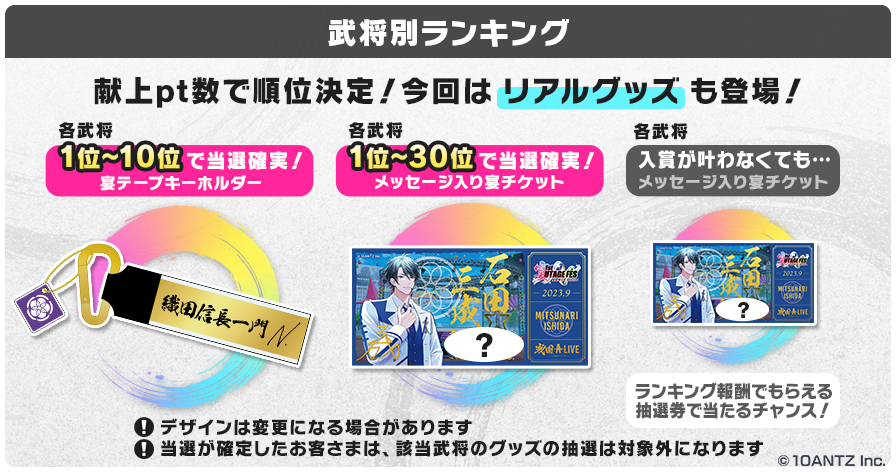 🔰UTAGE FES ガイド③🔰 今回のイベントは各武将ランキング🏆 武将に