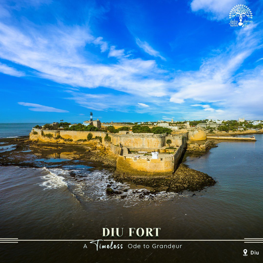 dnhddtourism's tweet photo. Embrace the serenity of the sea and the beauty of the ages at Diu Fort, where tranquility and history intertwine
#diufort #diutourism #explorediu #fort #portugalfort #portuguesarchitecture #explorednhdd #dnhddtourism https://t.co/8CRRjPN3PV