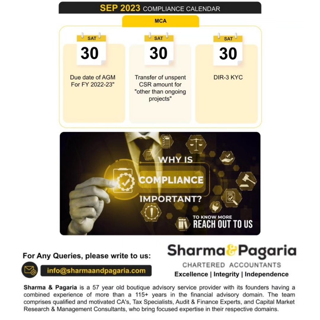 sharmapagaria's tweet photo. We have listed the key reporting forms and due dates on our corporate #compliancecalendar for Sept 2023.

Get in touch with our experts at +91 9611719707 or visit our website https://t.co/nuKt5CgsBa

#compliances #duedates #compliance #corporate #tds #tcs #GST #incometax https://t.co/a22oCwGfSI