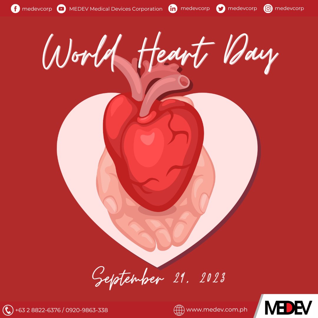 MEDEVCORP's tweet photo. Join us in celebrating World Heart Day, a global initiative to raise awareness about cardiovascular health. Let's take a moment to prioritize our heart health and make positive lifestyle choices. Together, we can create a healthier future for our hearts. ❤  #WorldHeartDay https://t.co/mF0me3BtxF