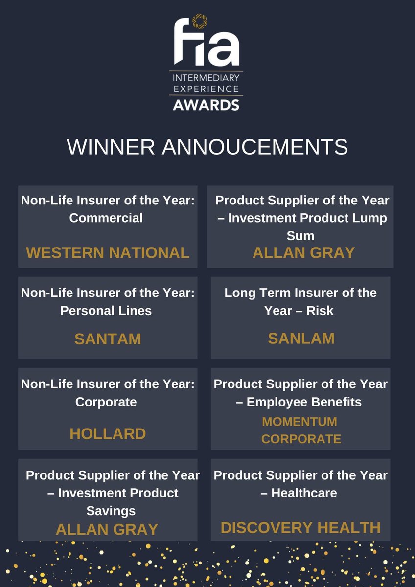 Congrats to all <a href="/FIA_ORG_ZA/">FIA</a> winners - especially those who partnered with <a href="/EasyEquities/">EasyEquities</a> &amp; <a href="/AmiInsure/">Ami</a> 😜👌👍🏾💪🏽👍🔥🔥 #intermediaries