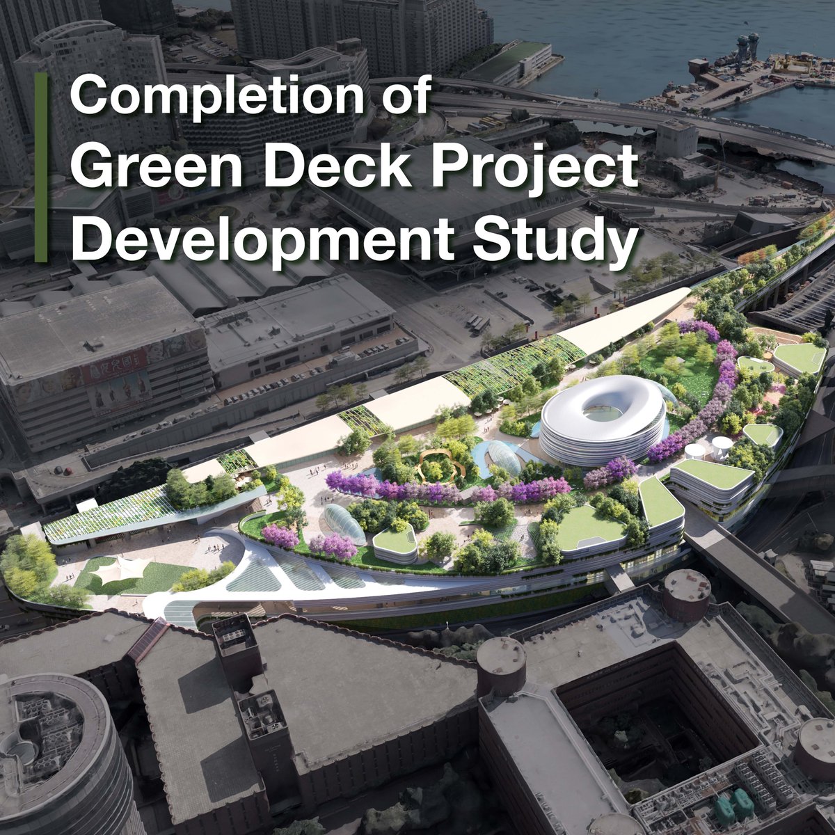 HongKongPolyU's tweet photo. 【Completion of Green Deck Project Development Study】
The #GreenDeck project is a proposed idea combining innovative design and environmental principles. By constructing a landscaped platform over the vehicular traffic at the tunnel toll plaza, it connects East Tsimshatsui, #PolyU, Hong Kong Coliseum, and #HungHom Station. It can also extend from the waterfront to inland communities like Ho Man Tin, allowing more citizens to walk along the green space and enjoy the Victoria Harbour view. It not only helps greening the environment but also improving air quality. The project is therefore supported by the members of Harbourfront Commission.
In 2020, The Hong Kong Jockey Club Charities Trust provided funding for the Project Development Study for the Green Deck project. The Study aimed to identify and resolve critical technical issues in construction, as well as demonstrating the feasibility of the Green Deck, with the ultimate goal of the adoption and implementation by the Government. The Study is expected to be completed in August this year. We express our gratitude to everyone who has been involved in this project and thank you all for your continuous support and valuable input.
Let's look forward to the implementation phase of the Green Deck together!
To know more: https://t.co/ft4cbXMKfe
#CommunityDevelopment #HongKongColiseum