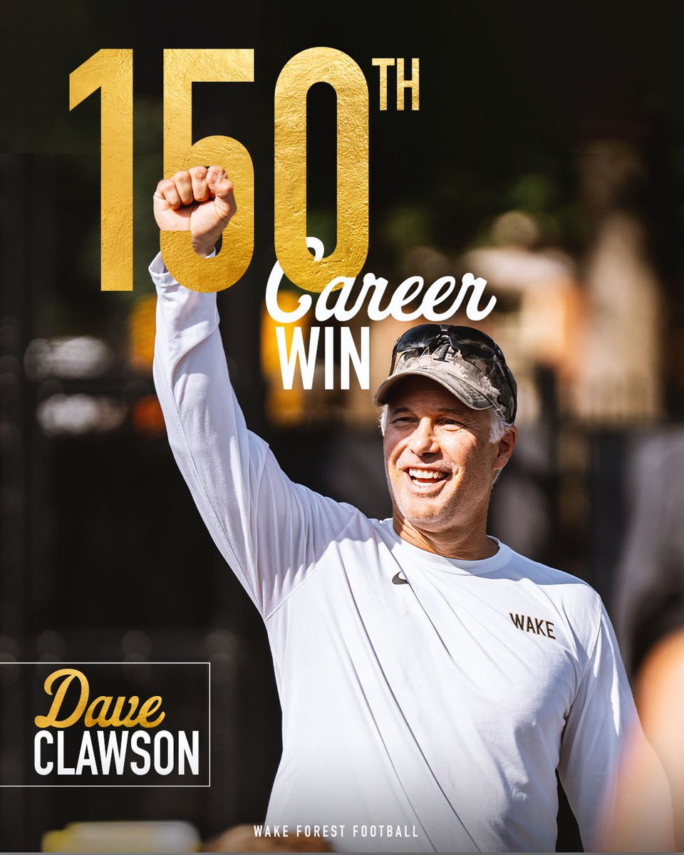 Congrats on 1⃣5⃣0⃣, <a href="/CoachClawson/">Dave Clawson</a>! 🥳