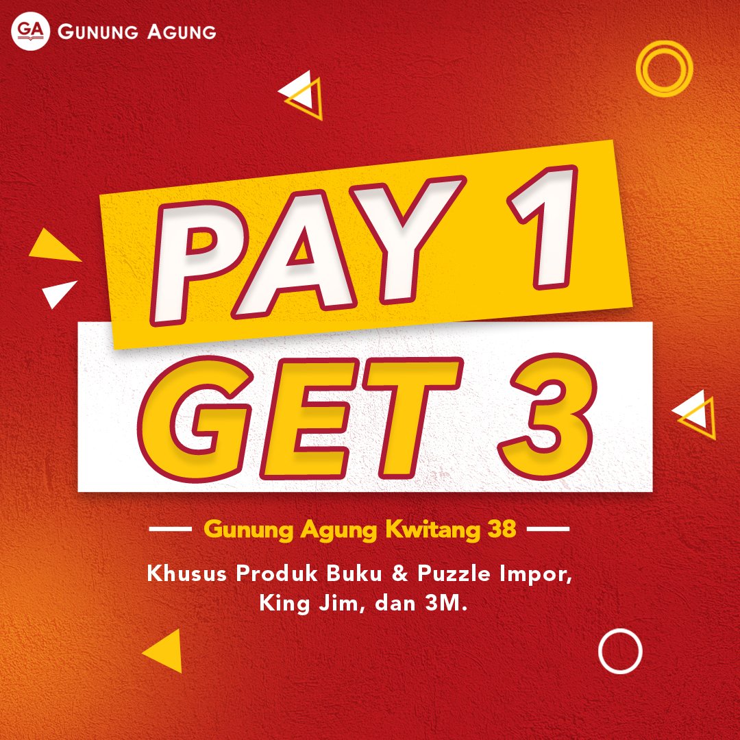 Bestie, di bulan September ini kamu masih bisa kunjungi Gunung Agung Kwitang 38!😍

Karena promo P1G3, B1G1, dan diskon lainnya masih berlaku sampai pemberitahuan selanjutnya yaaa!🔥

Buka mulai jam 10.00 pagi (Disarankan datang lebih awal)😉