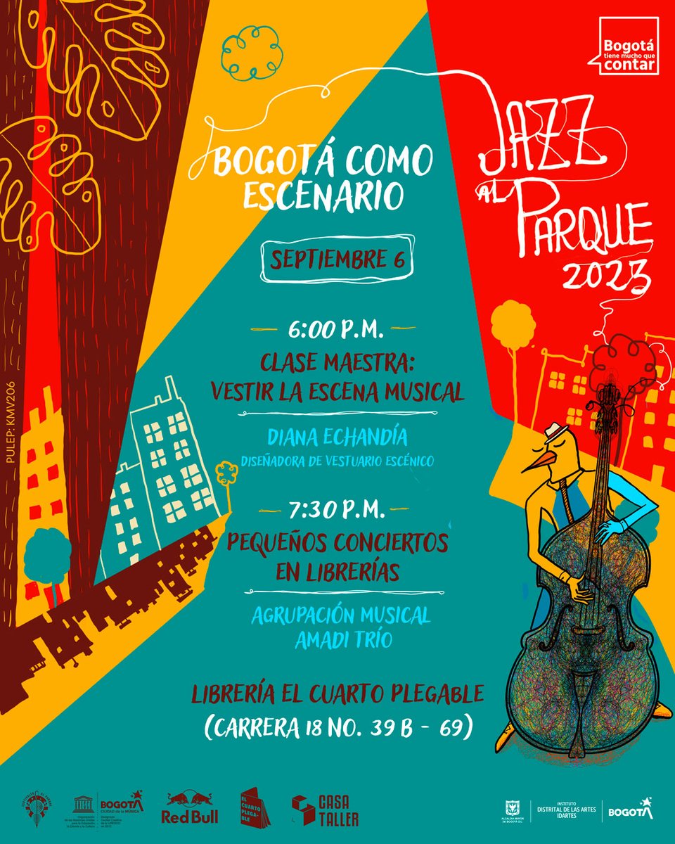 #BogotáComoEscenario tiene dos eventos imperdibles este 6 de septiembre en El Cuarto Plegable con una clase magistral y un concierto en vivo increíble. Una experiencia maravillosa.🌟🎶

¡No te lo pierdas!

#VivoElJazz💜🎶 gozándome todos los eventos, ¿y tú?

#JazzAlParque2023