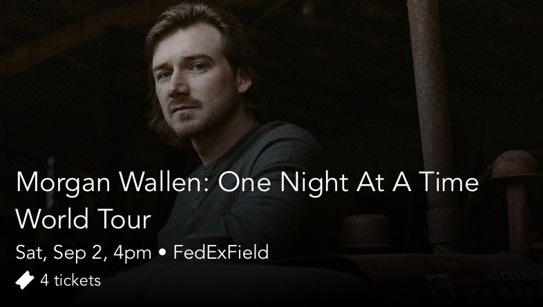 StringerIn81098's tweet photo. Looking forward to @MorganWallen concert on Saturday @FedExField #rightinwhatswrong #feelinalright #moonshinememories #countrymusic https://t.co/LRkKrRgHVt