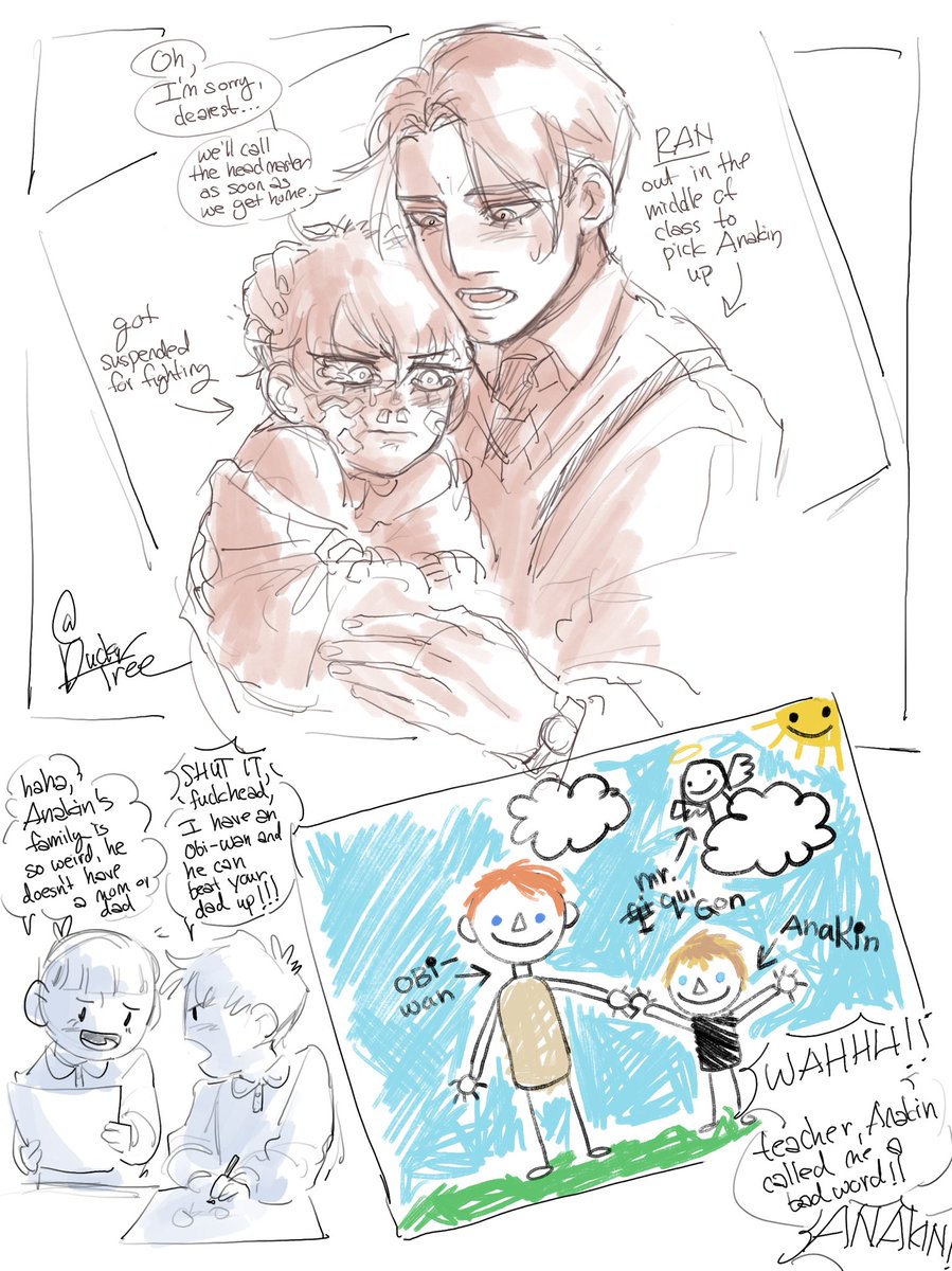 some sort of au where obi wan is a 16 year old high schooler who is now parenting the 4 year old that qui gon adopted from overseas before dying immediately afterwards
#StarWars 