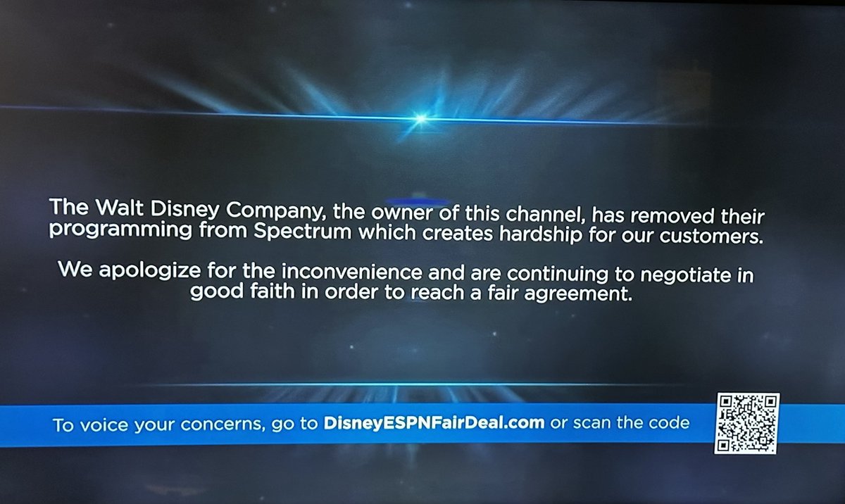 jacoxjr's tweet photo. @GetSpectrum @espn 
Figure it out.  What a joke on both sides to let this happen. https://t.co/YJRx8avjyO