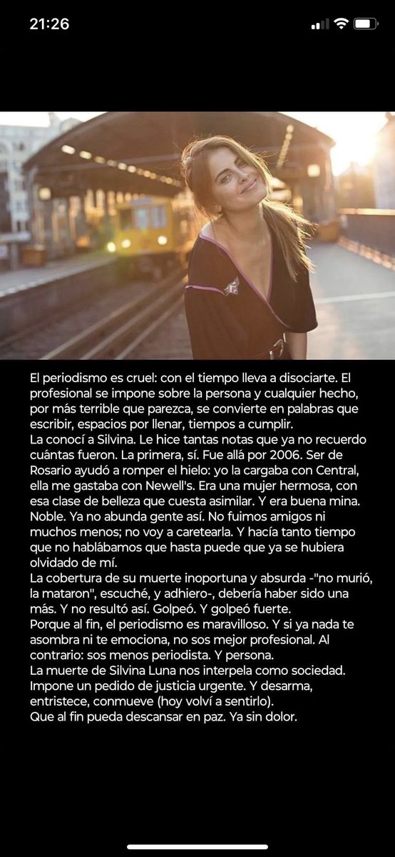 La partida de Silvina conmovió, sacudió, nos arrugó el corazón e hizo reflexionar a argentinos, uruguayos y otras partes del mundo…vuela alto y feliz!
#justiciaporsilvina 

#argentina #uruguay #justicia #Silvina 
👇🏼texto Martin F.Paz👇🏼