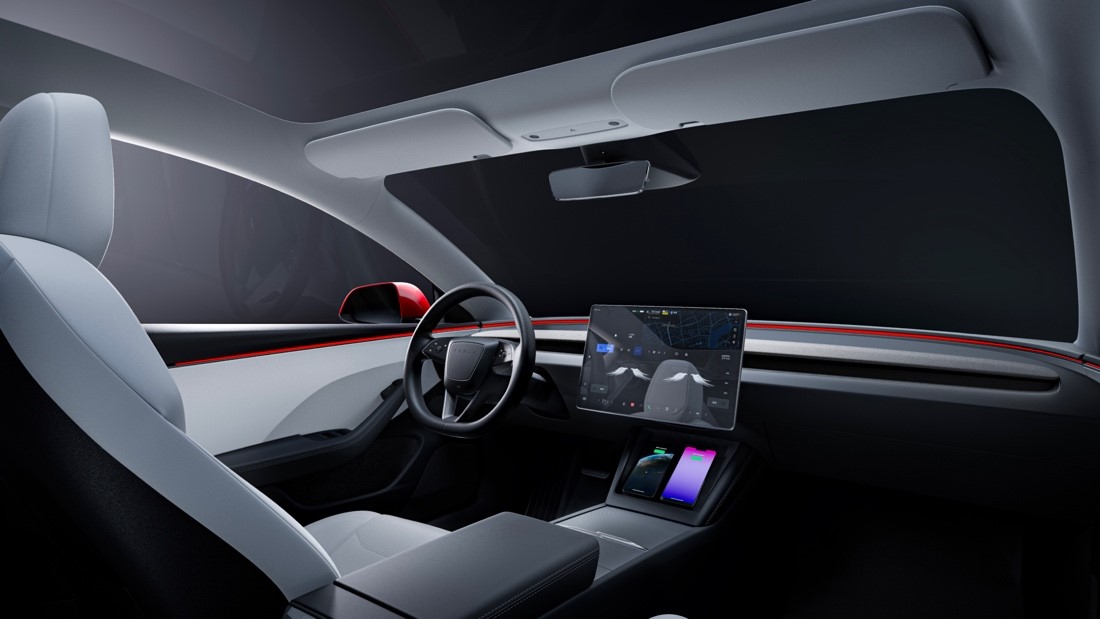 Tesla_Asia's tweet photo. Upgraded Model 3 launching today

Built for distance
Go up to 629km (WLTP) on a single charge with updated exterior styling optimized for max aerodynamics

Improved ride comfort
More refined & relaxed ride quality, thanks to a combination of stiffer body & updated suspension tuning.

Two new colors
Ultra Red & Stealth Grey. Designed to change with viewing angle & lighting.

Redesigned interior
More sophisticated materials, ventilated seats & customizable ambient lighting.

Rear touchscreen for passengers in the back to control climate & enjoy entertainment.

Center touchscreen now has smaller bezels, giving you more useable screen space. Screen is brighter, higher contrast and more responsive.

More comfortable rear seats.

Better sound system
Up to 17 speakers, dual subwoofers & dual amplifiers. Obviously goes to 11.

Super quiet cabin
360º acoustic glass ensures silence inside the cabin no matter what’s happening around you.

Also, significantly less road & wind noise.

Available now in China’s Mainland, Japan, Malaysia, Australia and New Zealand.

→ https://t.co/CsZhltRlY0
