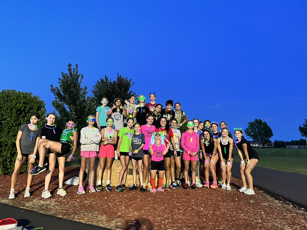 The Cougars XC team was GLOWING tonight! #glowrun #teamfun #WeAreMEHS #MAPSready #xcfam #funisgood