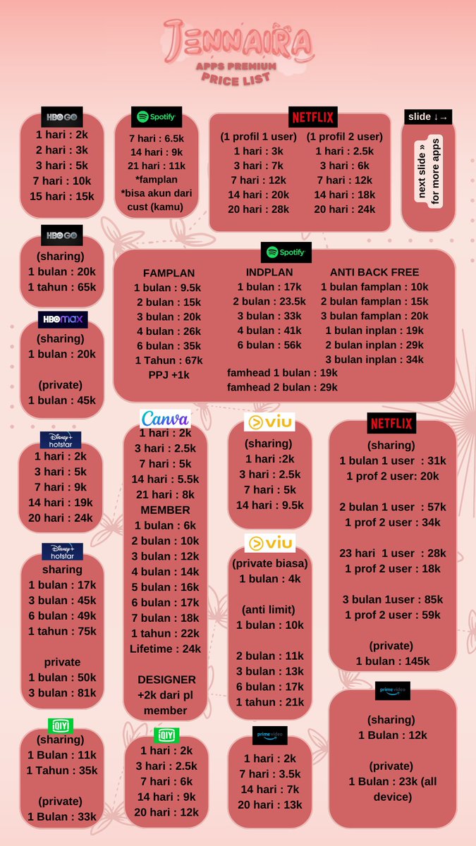 jakeluvln's tweet photo. pricelist update jennaira✿ﾟﾟ･* https://t.co/Oa72PnyYjp