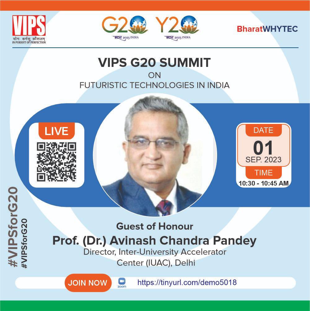 VIPS_Delhi's tweet photo. #VIPSforG20| Join us live for VIPS G20 Summit on Futuristic Technologies Supporting Sustainability in India's Techade! 

 #VIPSforG20 #G20India #TechForSustainability #VirtualSummit #FutureTech #JoinUsLive #g20 #g20india #y20  #DelhiVIPS https://t.co/DOcIxsMH6G