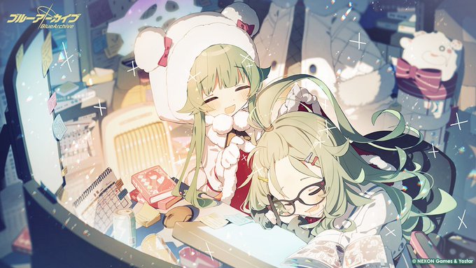 【お祝いイラスト】春日()先生から、「学漫同人物語 ～2人が求める最終回～」のお祝いイラストを頂きました!ありがとうございます!創作中に眠ってしまったメルさん。頑張っていたのを理解して、起こさないようにモミジさんがそっと毛布を掛けている微笑ましい1枚です!#ブルアカ 