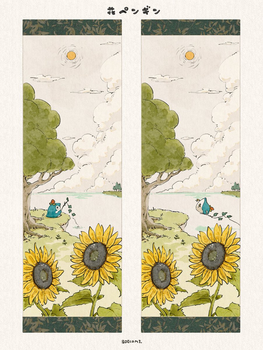 DECOMI_ILLUST's tweet photo. 8月の花ペンギン https://t.co/z20d84ObE7