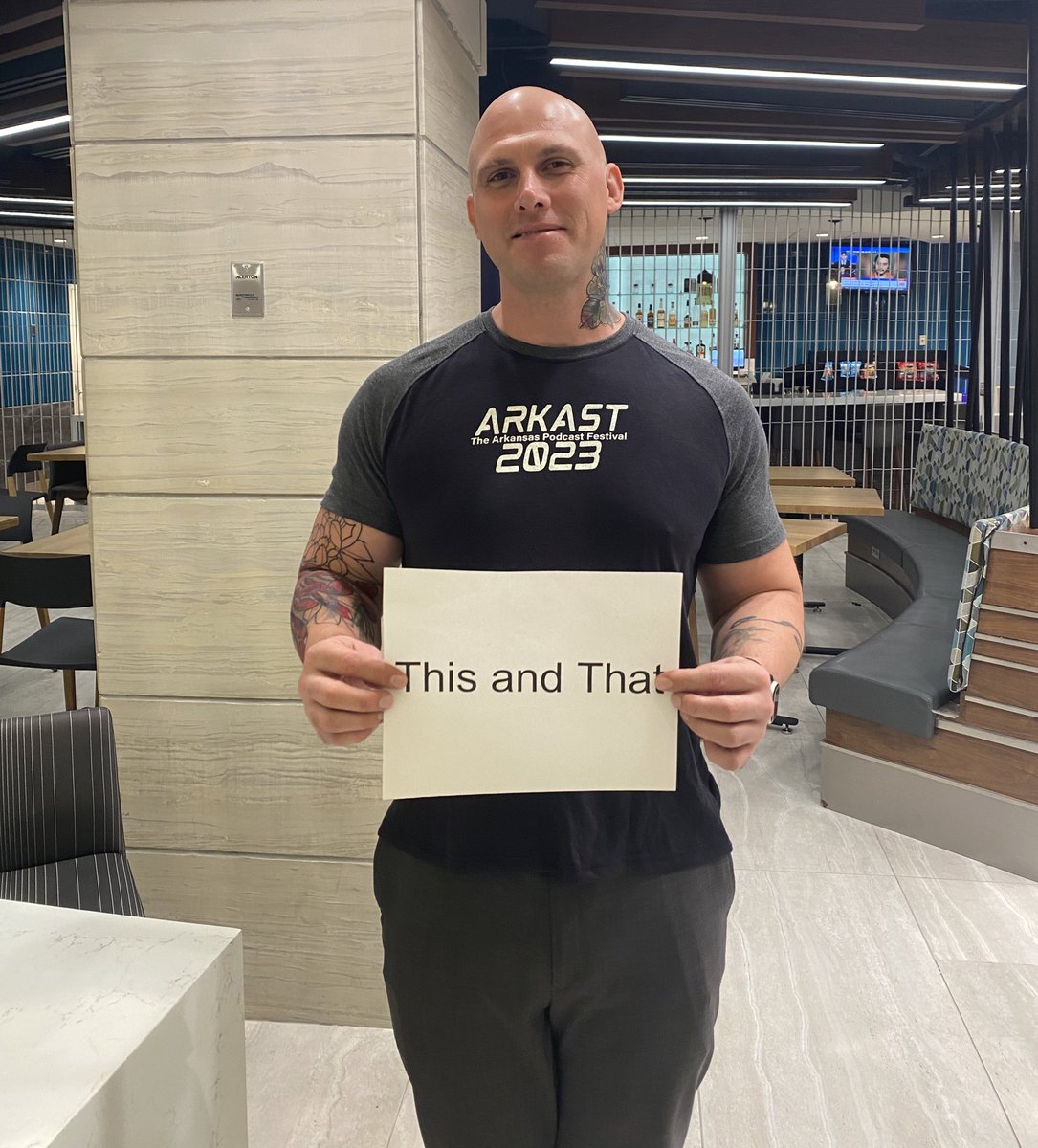 arithisandthat's tweet photo. Ti King picked me up from the airport in Little Rock with the best sign…ever. 

📍@arkastcon to assume my duties as judge for a podcast pitch competition https://t.co/lzKTHnqews