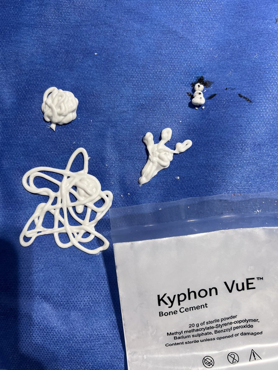 Art project with leftover kyphoplasty cement. A snowman, a carrot, and modernistic abstract sculpture models :) 
#MedTwitter #Medicine #Neurosurgery #Residency