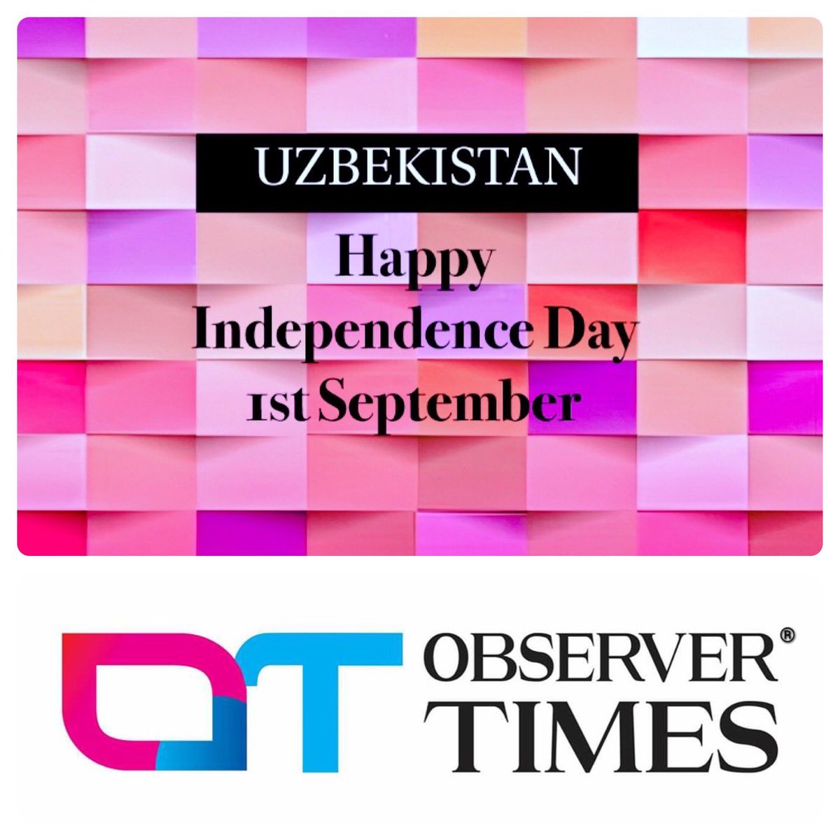 His Excellency
Shavkat Mirziyoyev,
President, 
Uzbekistan.

We are cordially congratulating His Excellency and the people of Uzbekistan on the auspicious Independence Day. 

Happy Independence Day!
Mutlu bağımsızlık Günü!

@uzbekistanun @un_uzbekistan