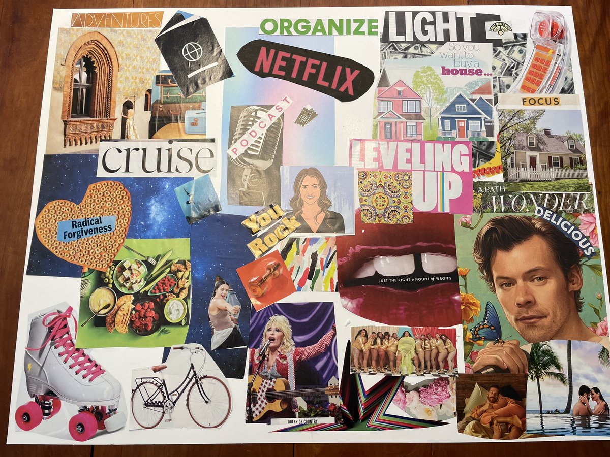 Just realized the drawing of a woman I put at the center of my vision board to kind of represent me looks a lot like <a href="/beingbernz/">Hannah Berner</a> so while I’m decentering men I’m also centering her in my life? 😂