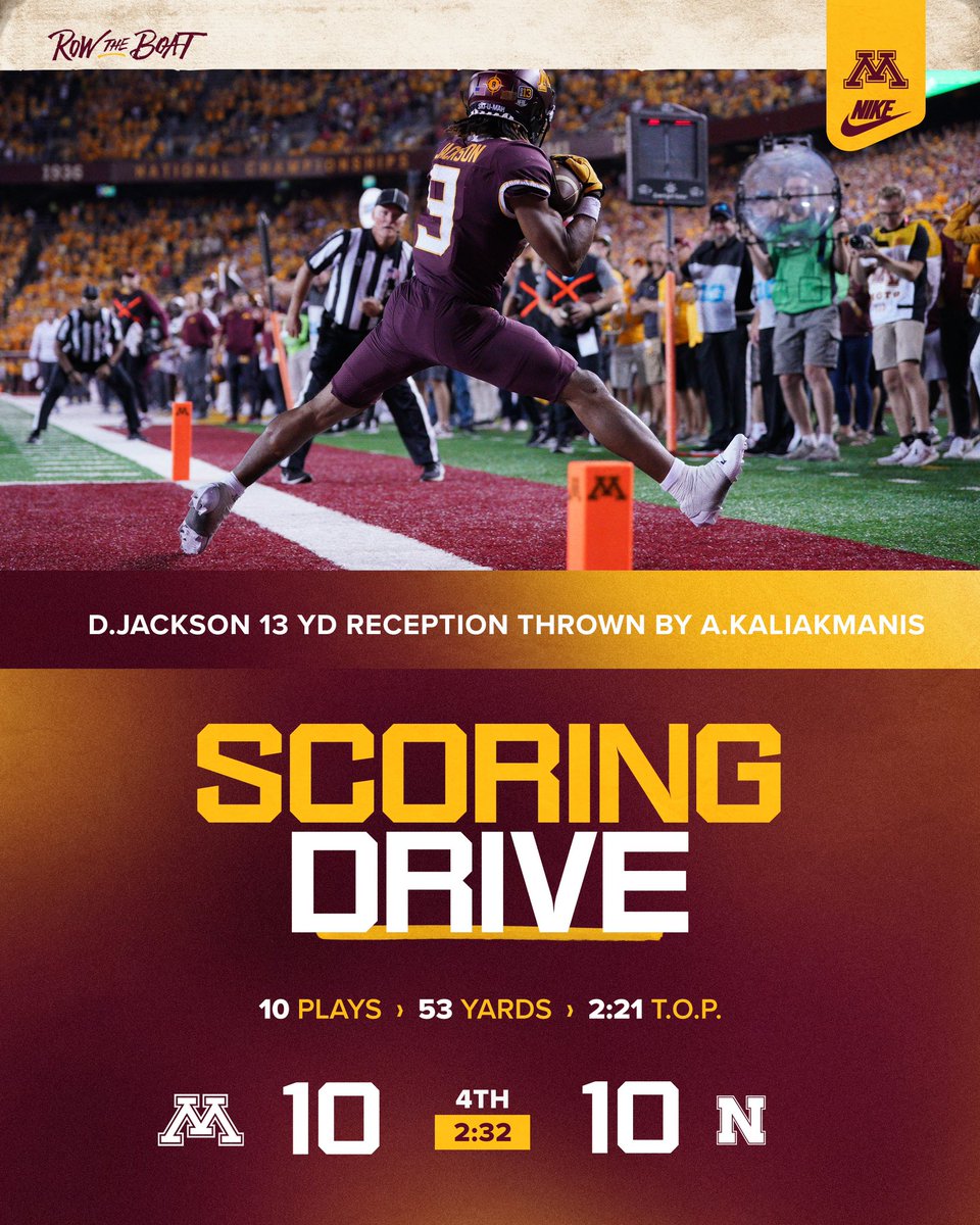 GopherFootball's tweet photo. The toe drag ties it! https://t.co/uic3R3tbP8
