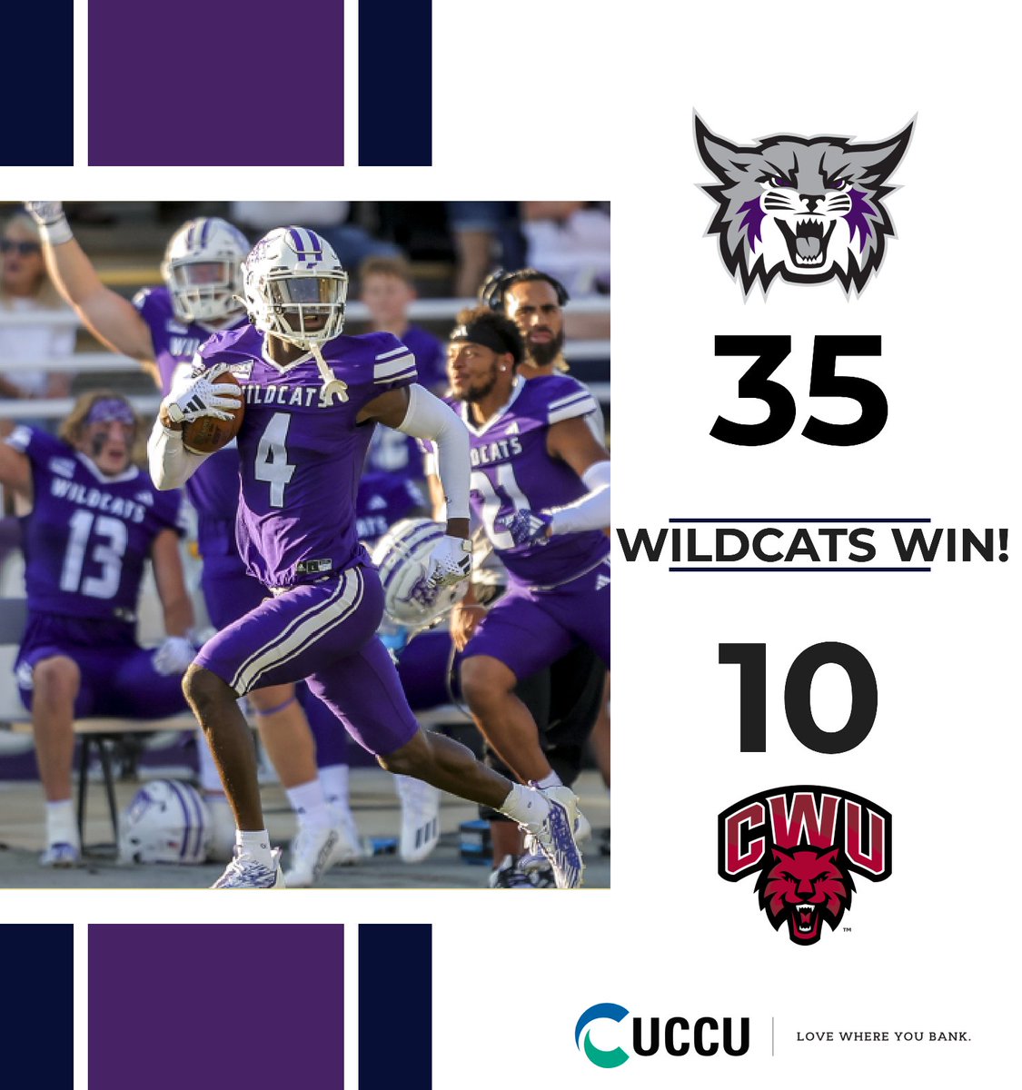 1-0! 

WILDCATS WIN! 

#WeAreWeber